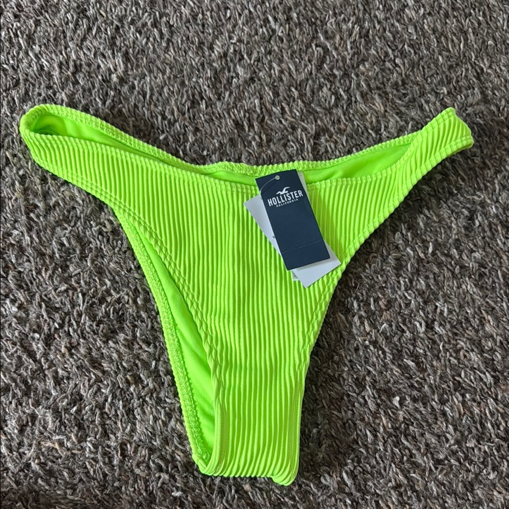 Hollister Bright Lime Ribbed Bikini Bottom